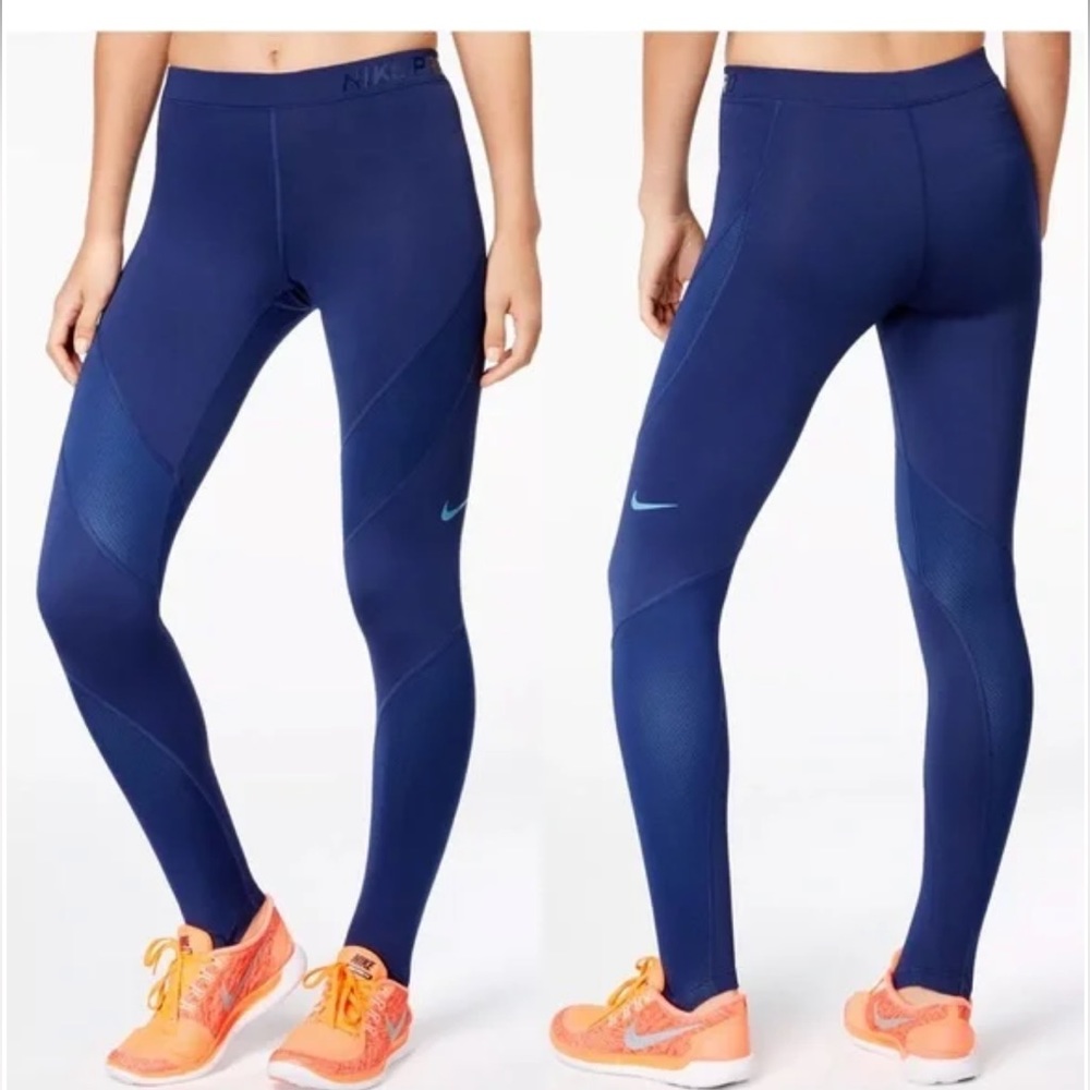 Nike Pro Hyperwarm Blue Active Performance Runnin… - image 1